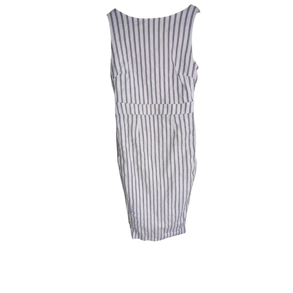Boden Womens Blue White Striped Linen Blend Sheath Dress US 2Pβ UK 6P W0581